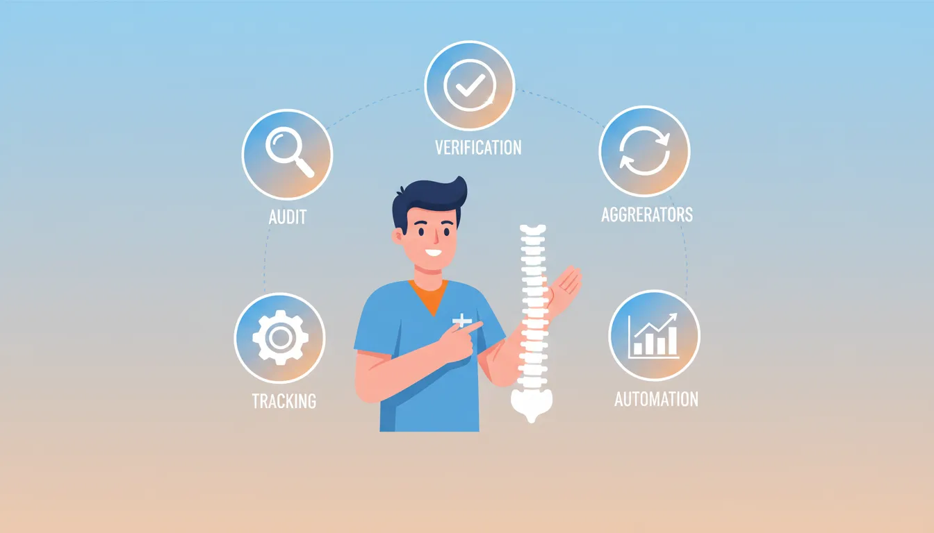 NAP management tools for chiropractors showing audit verification and tracking features