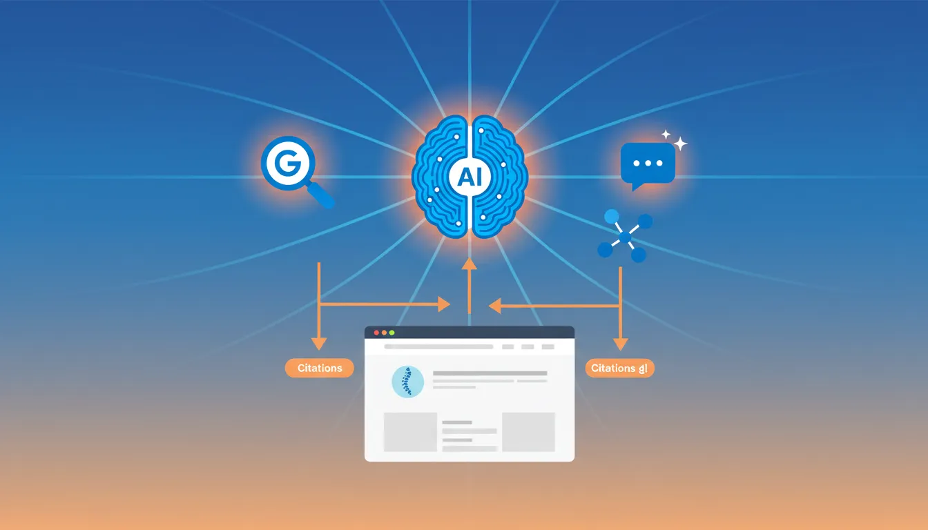 chiropractic AEO and AI search visibility showing connection between AI platforms and website citations