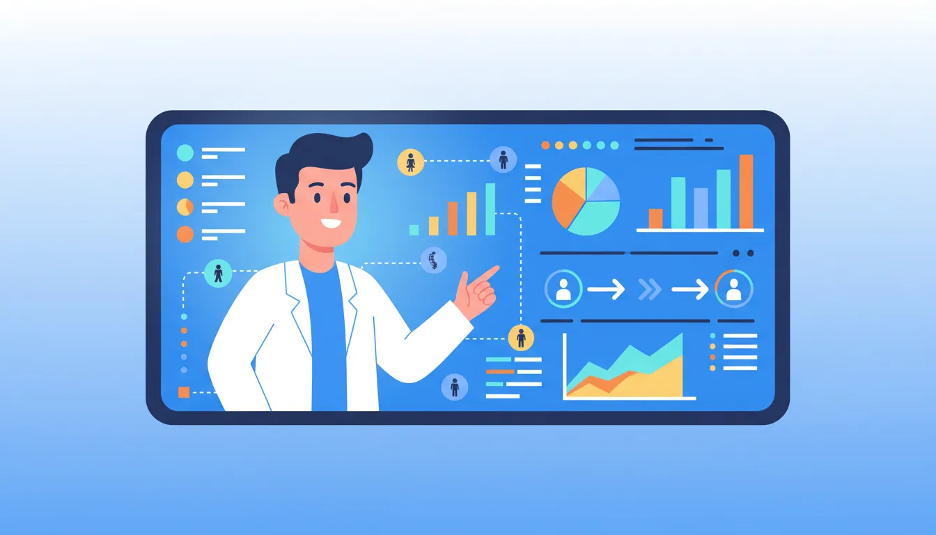 chiropractic AI analytics dashboard showing practice growth metrics and patient data visualization