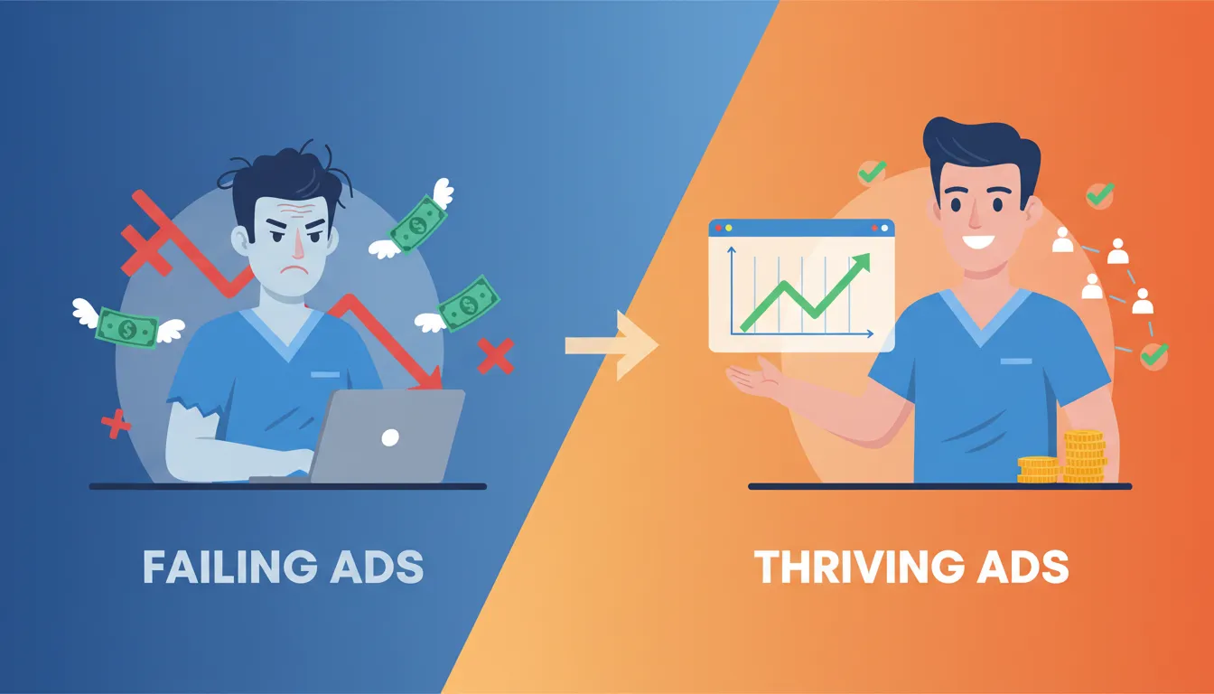 chiropractic advertising transformation from failing traditional ads to successful AI-powered campaigns