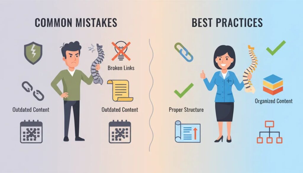 common AI keyword research mistakes versus best practices for chiropractors