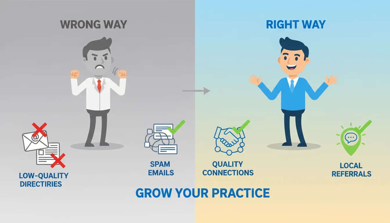 comparison of local link building mistakes versus best practices for chiropractors