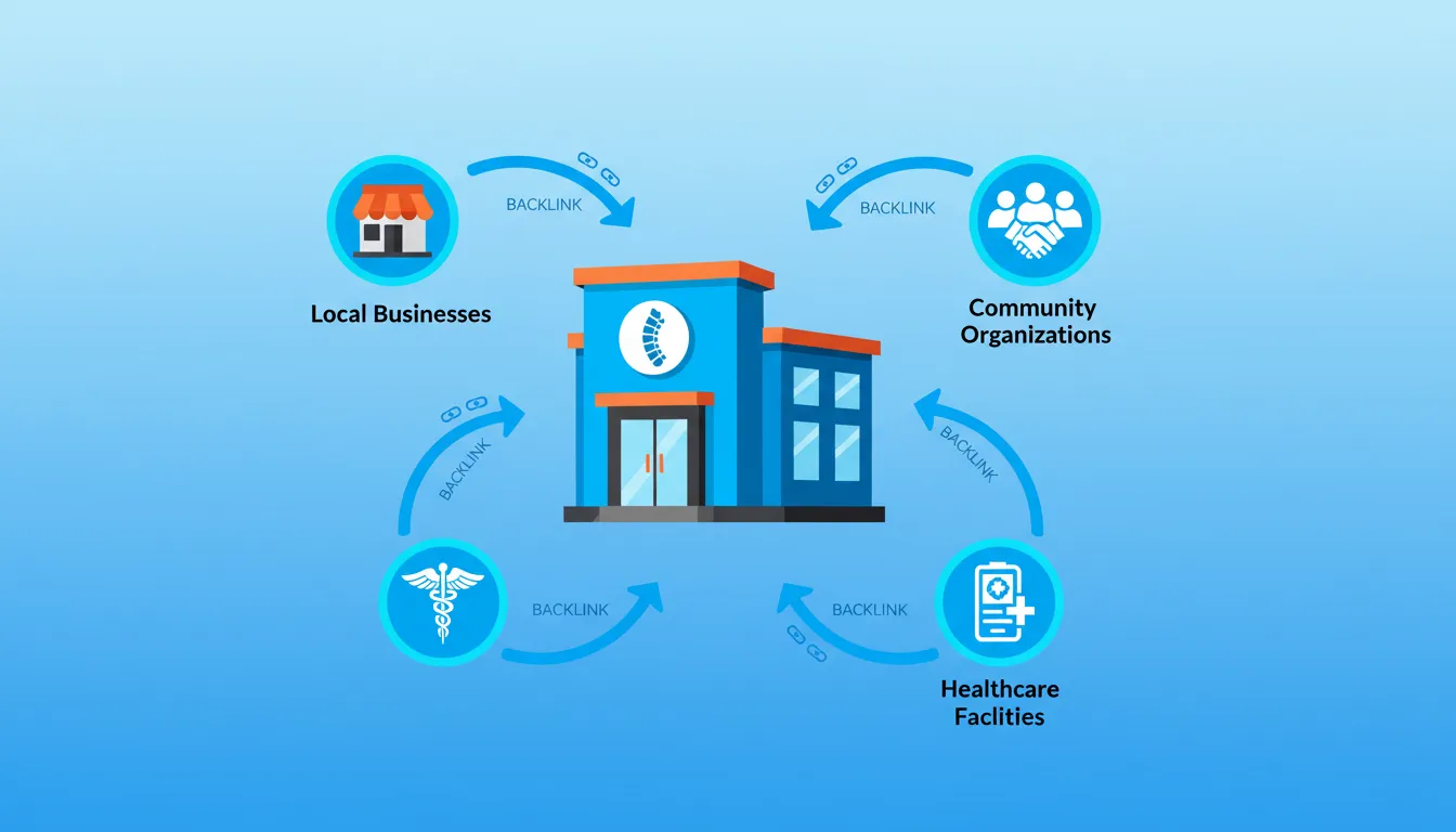 local backlinks flowing to chiropractic practice from community sources
