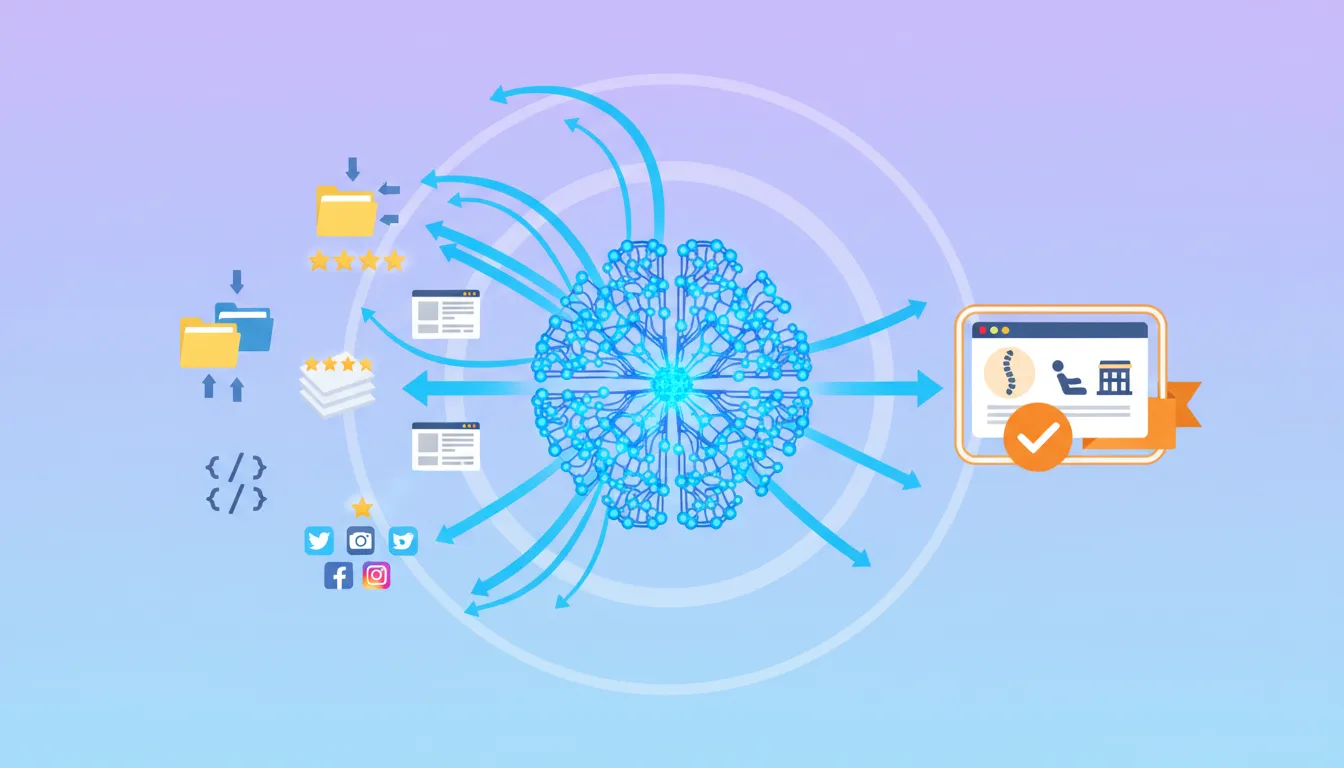 AI recommendation process showing how platforms select chiropractors to cite