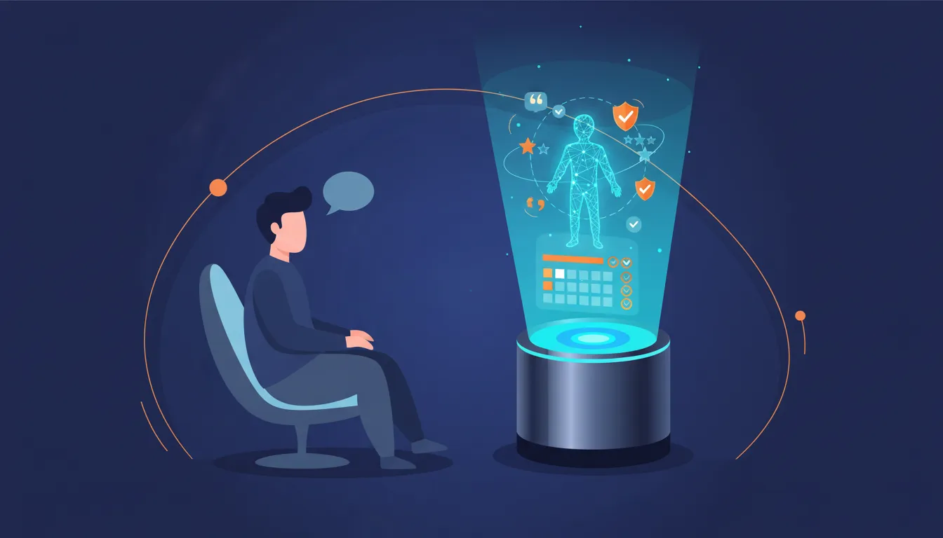 Future of AI patient discovery showing voice search and direct booking integration