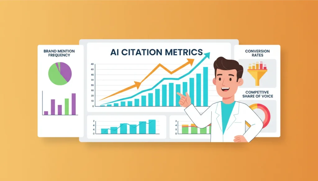 chiropractic AI authority analytics dashboard showing citation growth and conversions