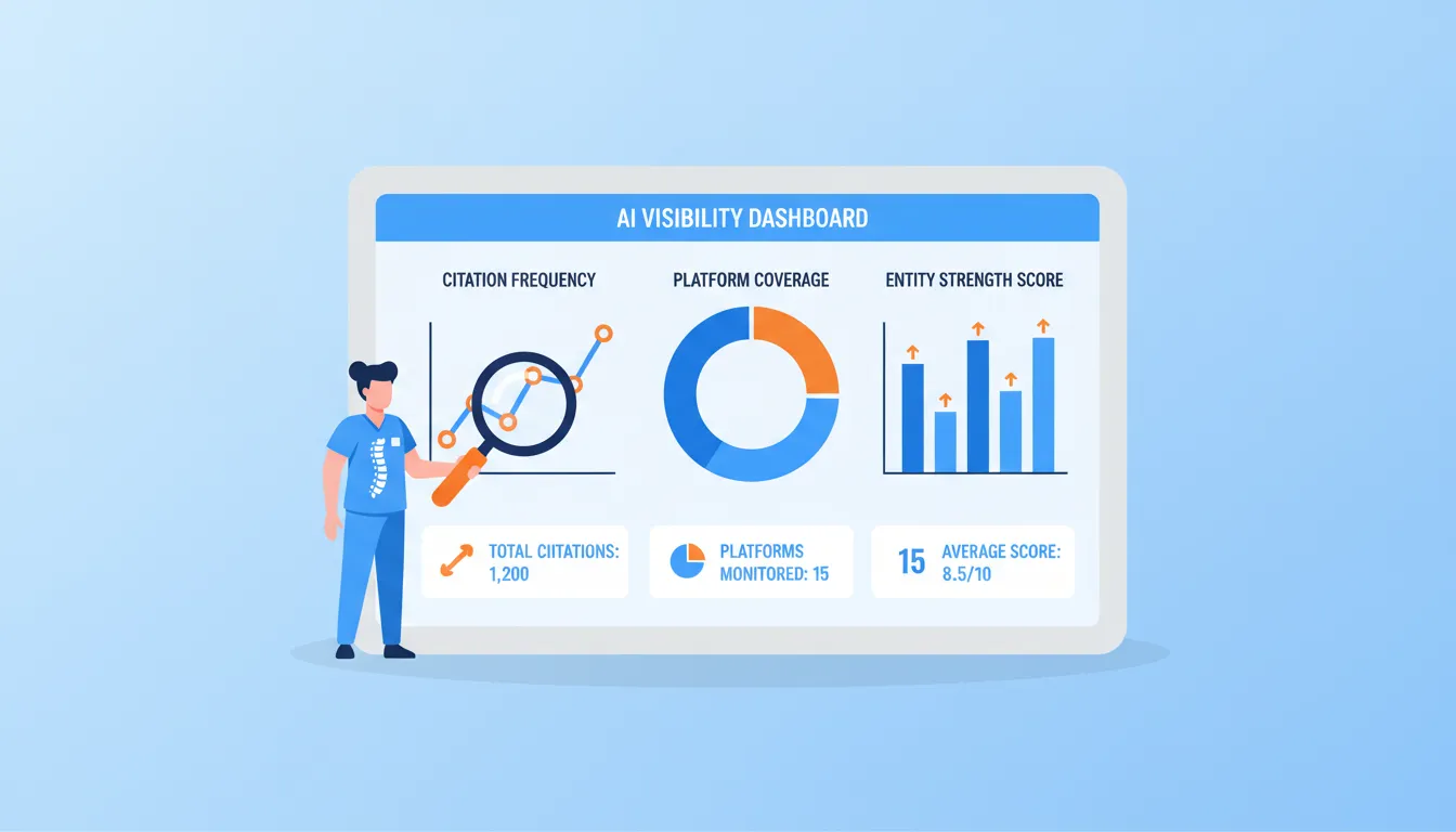 chiropractic entity authority dashboard showing AI visibility metrics and tracking