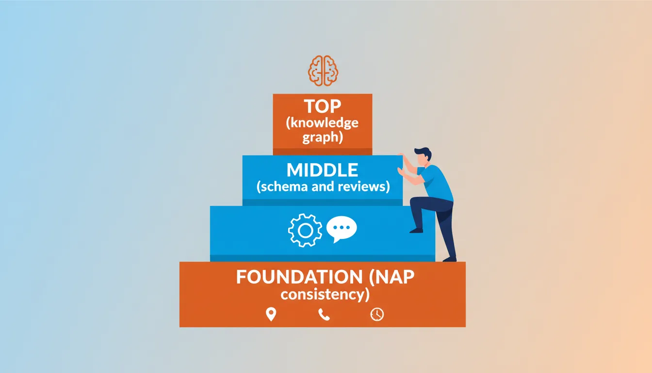 chiropractic entity authority framework pyramid showing three levels of optimization