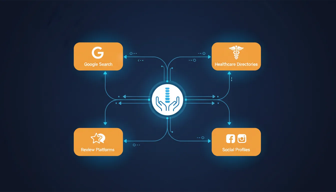 chiropractic practice connected to knowledge graph network with data verification nodes