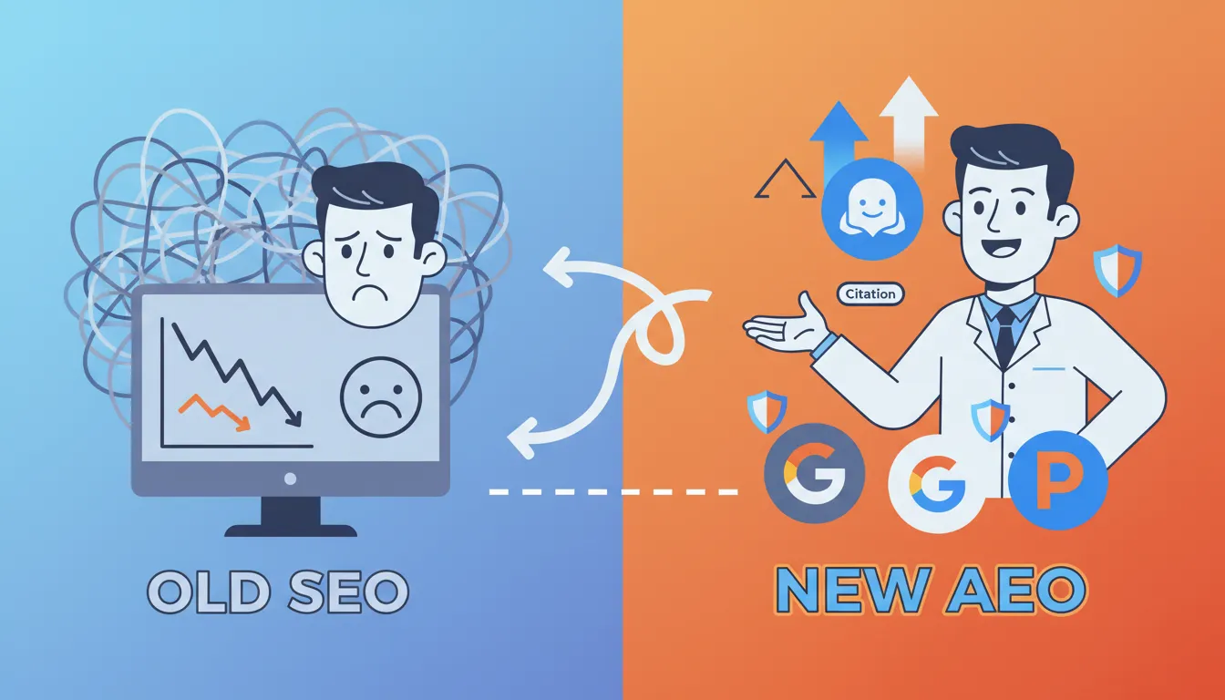 chiropractic practice transition from traditional SEO decline to AI authority success