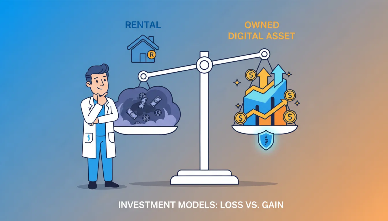 chiropractor investment comparison between renting and owning digital assets