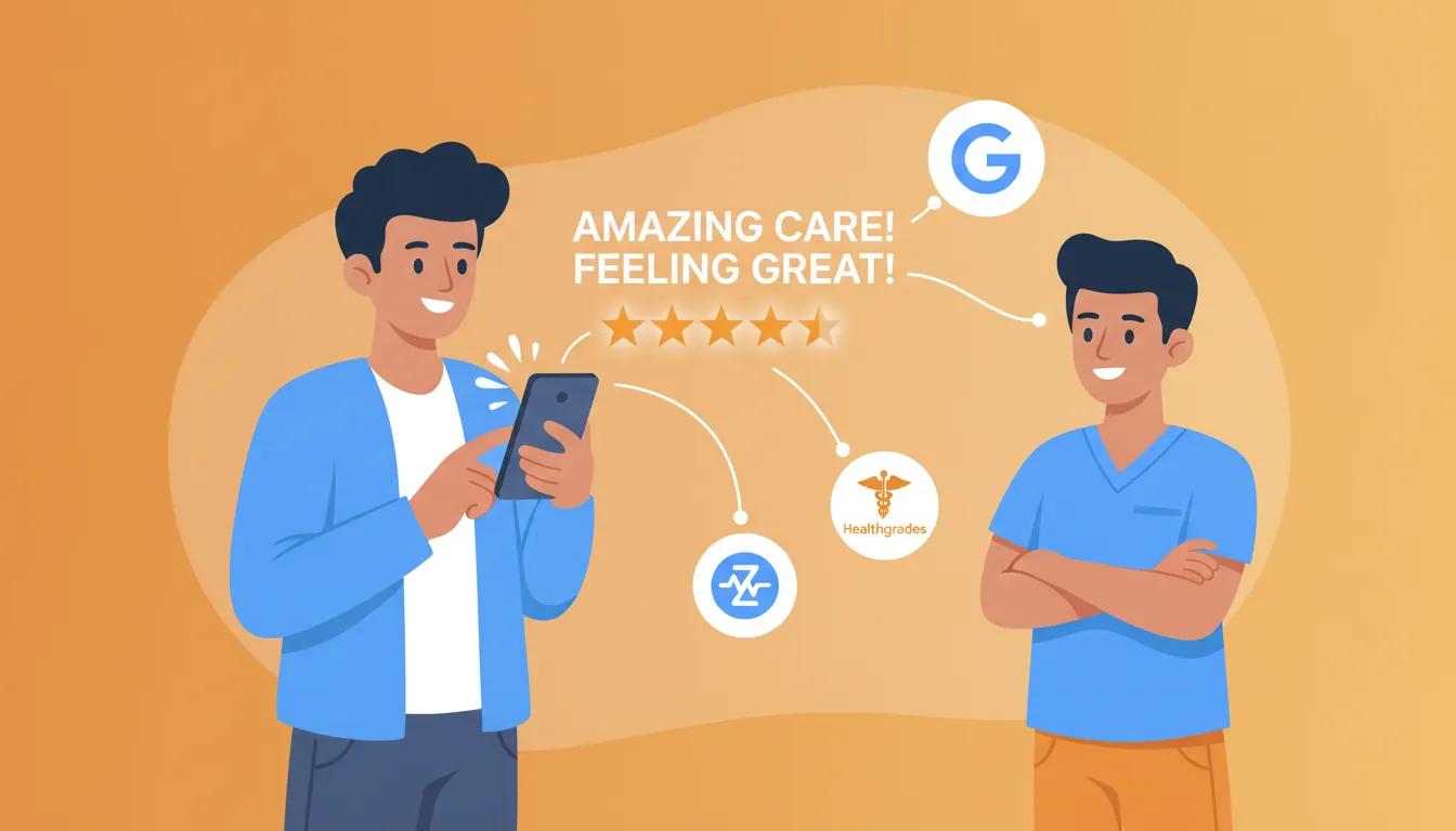 patient review connecting to multiple healthcare platforms for entity authority