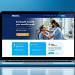 Anatomy of high-converting chiropractic landing page showing essential elements including headline, benefits, social proof, and call-to-action