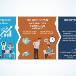 Corporate wellness opportunity showing back pain costs and chiropractic solutions addressing employer productivity concerns