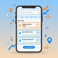 Google Map Pack ranking for chiropractors showing local SEO success from NAP consistency