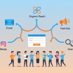 Multiple traffic sources for promoting chiropractic webinars including social media email and paid ads