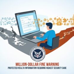 Unprotected patient data versus secure encrypted information showing vulnerability and protection contrast