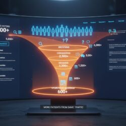 Visual representation of chiropractic website conversion rate optimization showing how more visitors become patients through strategic improvements
