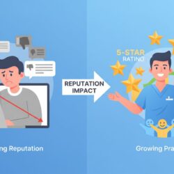 chiropractic online reputation impact comparison showing negative vs positive review effects