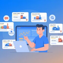 chiropractor managing multiple Google Business Profiles from central dashboard