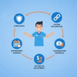 key AI chatbot features for chiropractic practices checklist infographic